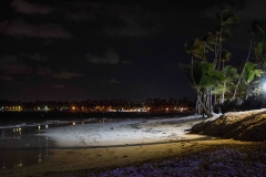 Nighttime shot of the beach to the south of the resort.