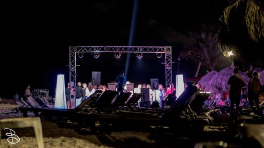 Beach party on the last night that we were there. Beach party on the last night!